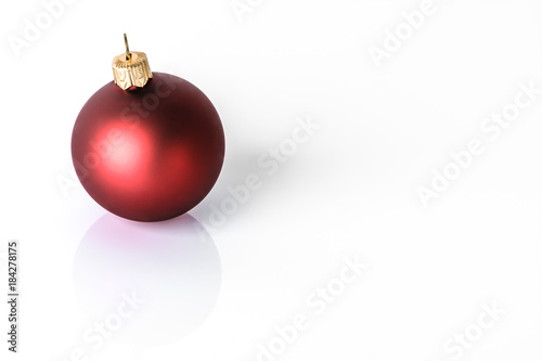 Red ornament, christmas bauble isolated on white background