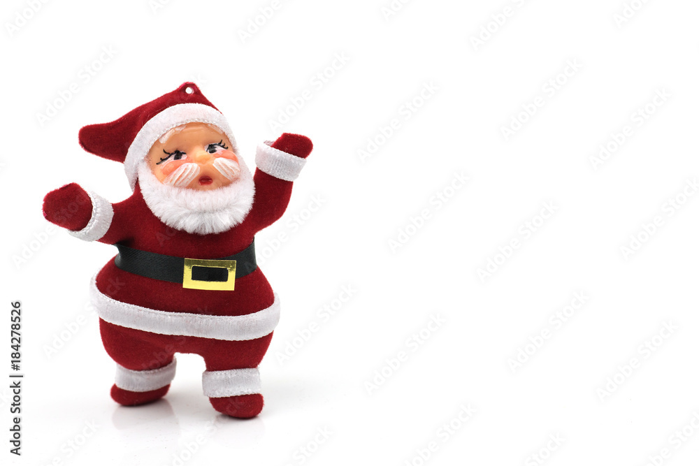 santa claus dolls on white background . santa claus dolls on white background .