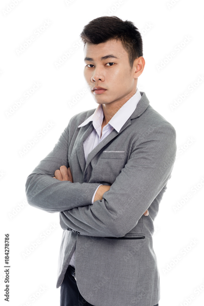 Portrait of a businessman with arms folded. Isolated on white background Portrait of a businessman with arms folded. Isolated on white background