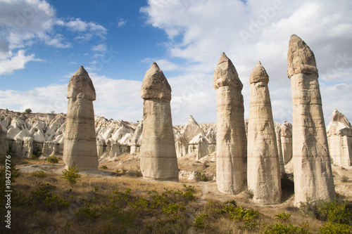 Inside honey valley, white valley and love valley in Cappadocia in Turkey 