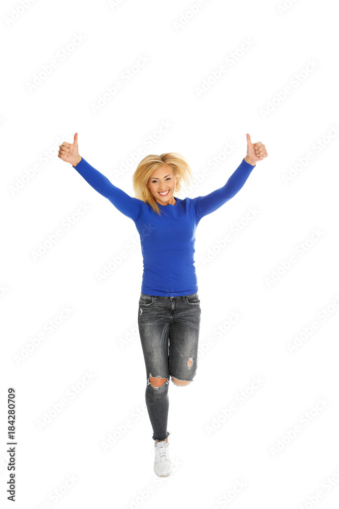 Happiness and freedom - jumping. Happiness and freedom - jumping.