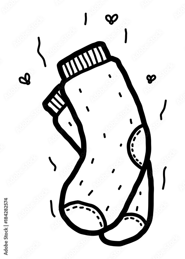 Vecteur Stock bad smell socks / cartoon vector and illustration, black ...