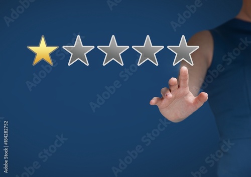 Hand touching rating review one star