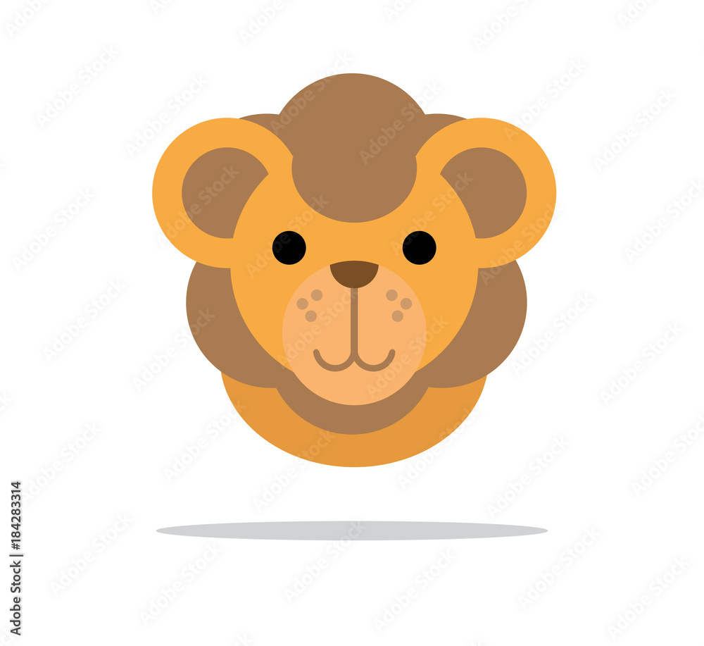 Fototapeta premium lion cute head character