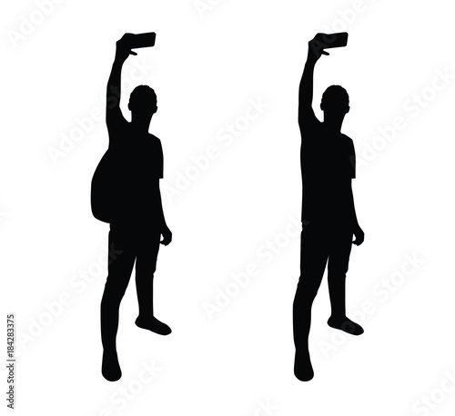 selfie pose man silhouette