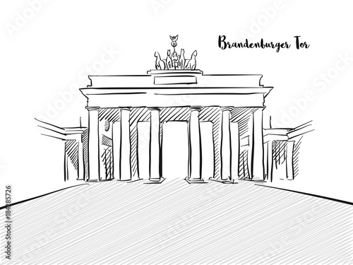 Brandenburg Gate sketch with german typo