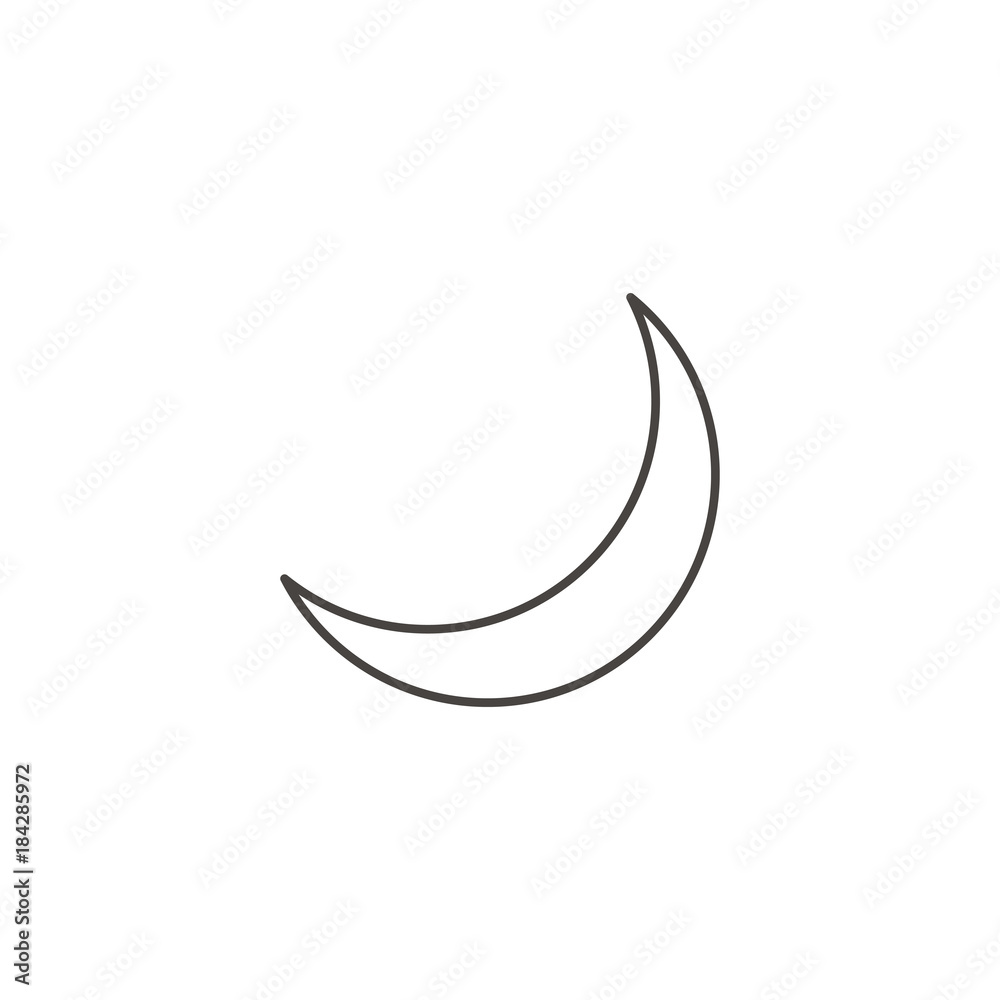 Vector Line Icon of Moon or Night Mode Vector Line Icon of Moon or Night Mode