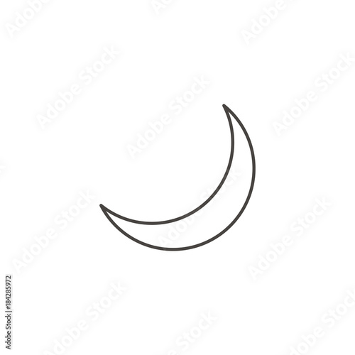Vector Line Icon of Moon or Night Mode
