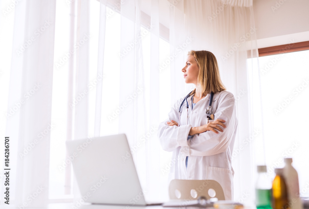 Portrait of a young female doctor. Portrait of a young female doctor.