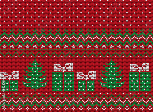 Knitted Christmas and New Year pattern