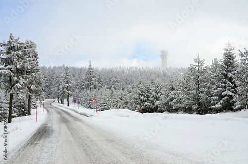 transmitter Klinovec in Ore Mountains Klinovec  Czech Republic in winter

 photo