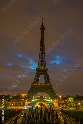 The Eiffel tower at Paris from the river Seine in morning