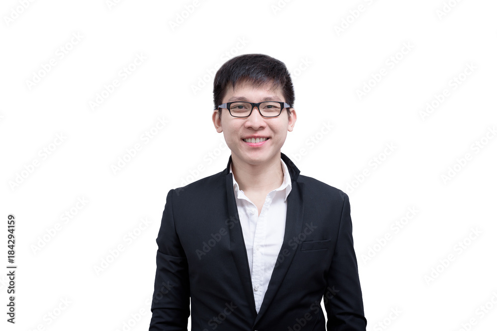 Asia businessman has happy with success the goal isolated on white background. Asia businessman has happy with success the goal isolated on white background.