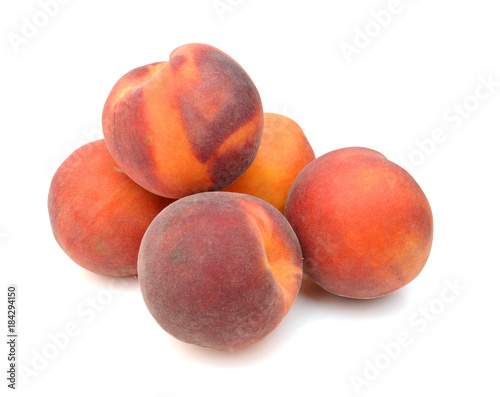 Peaches isolated on white background