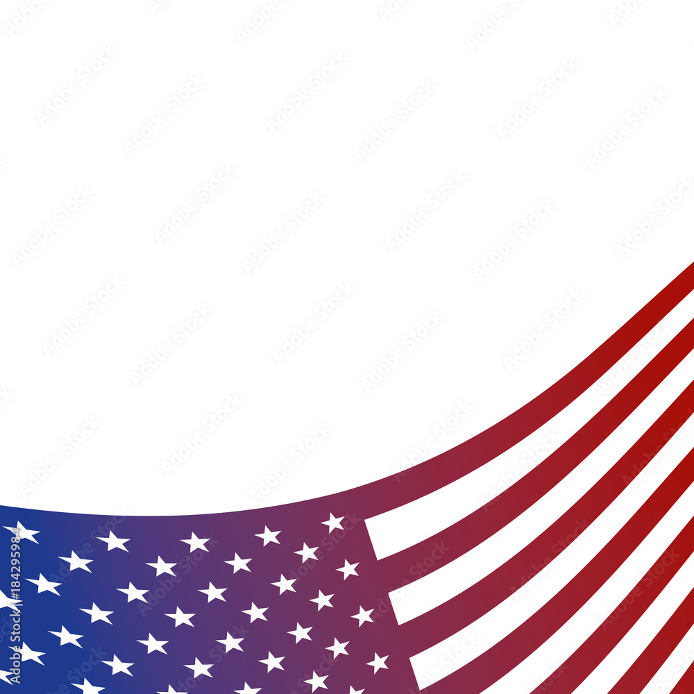 Obraz premium united states of america flag corner card decoration vector illustration