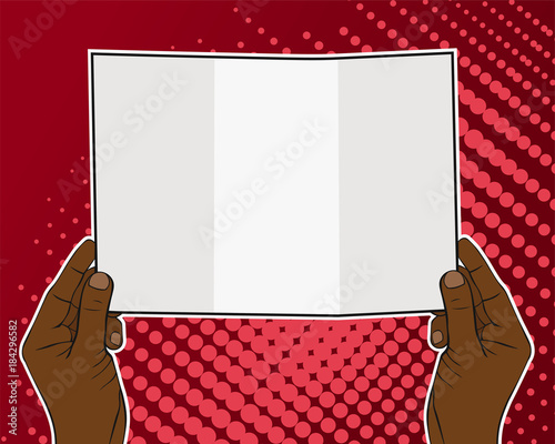 Male hand of african american holding a card