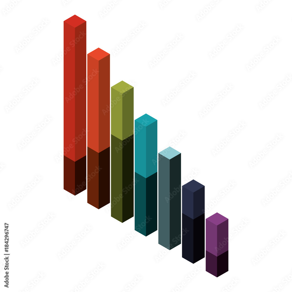 bars statistics isometric financial graph vector illustration bars statistics isometric financial graph vector illustration