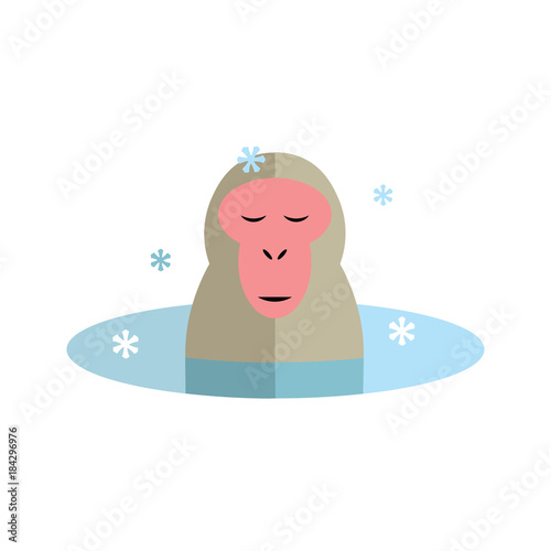 Japanese macaque icon. Vector illustration.