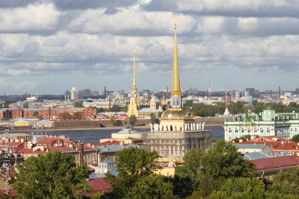 View of the Admiralty and the Peter and Paul fortress St. Isaac's Cathedral