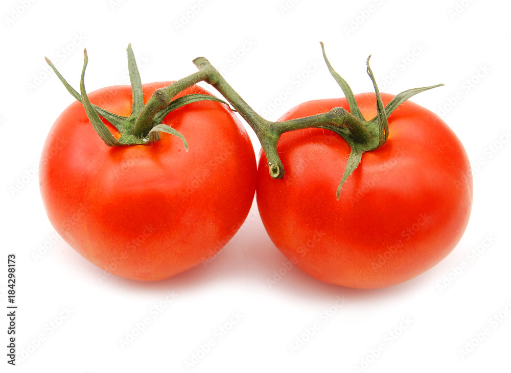 Two ripe tomatoes isolated on white background Two ripe tomatoes isolated on white background