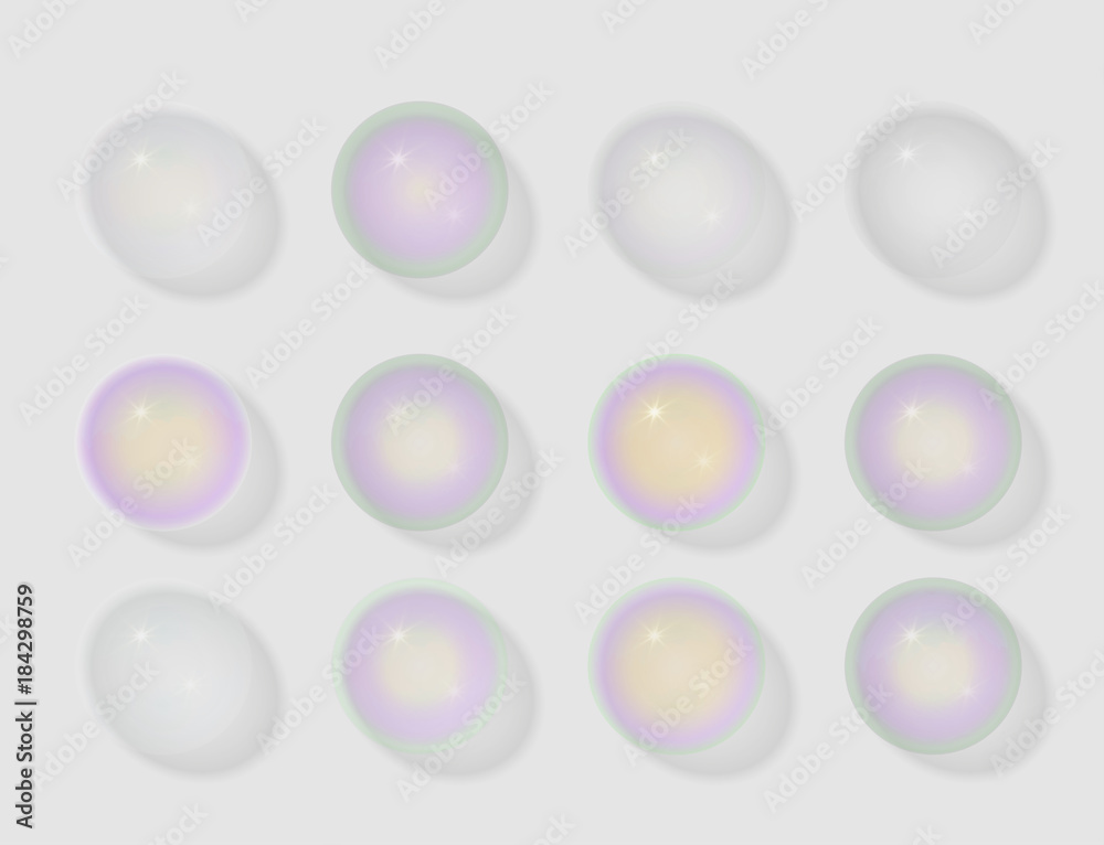set of transparency bubble with shadow on white set of transparency bubble with shadow on white