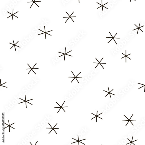 Abstract geometric fashion design stars and snowflakes pattern