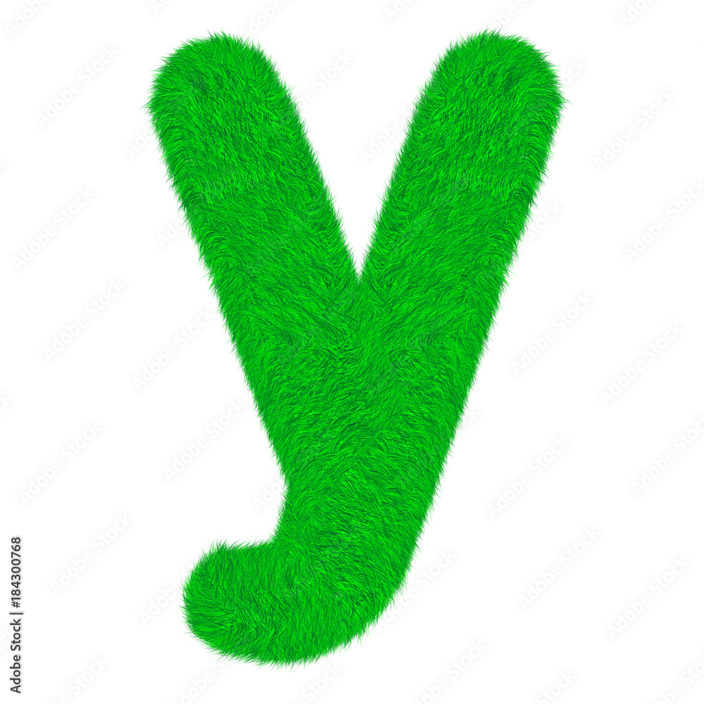 Letter of green fresh grass isolated on a white background Letter of green fresh grass isolated on a white background