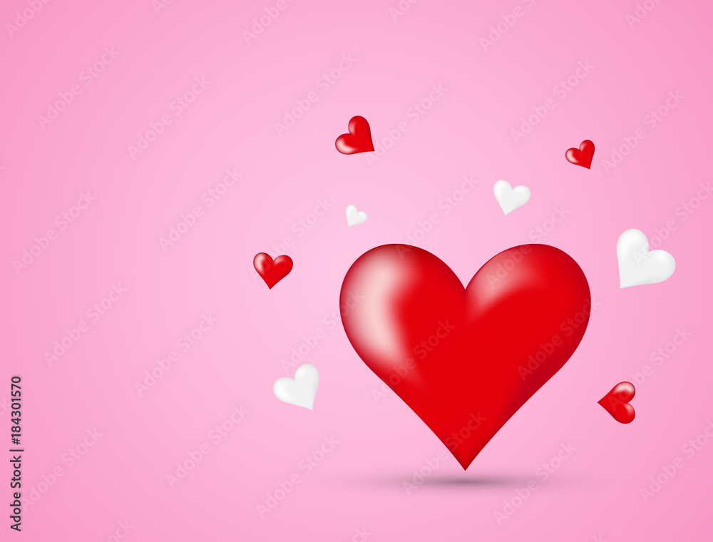 Valentines day background with balloons heart