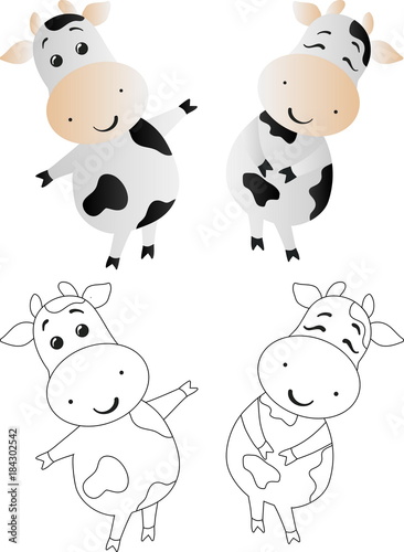 Fototapeta Naklejka Na Ścianę i Meble -  cartoon cute toy cow