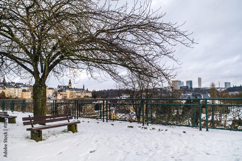 Winter in the city of Luxembourg