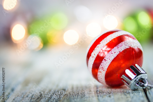 Christmas Holiday Lights and Ornaments Background