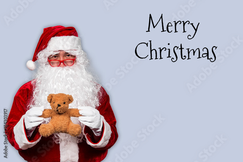 Santa claus have a teddy for children,merry christmas,Gifts for Children