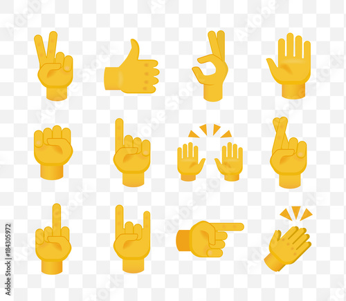 Set of Hands on Transparent Background. Isolated Vector Illustration 