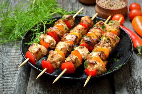 Chicken kebab with vegetables