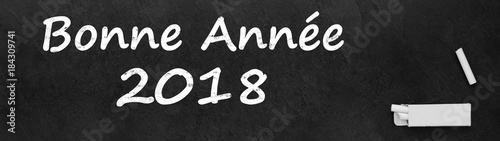 Bonne Année 2018 à la craie sur ardoise 