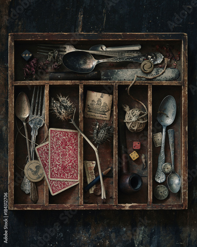 Vintage junk drawer