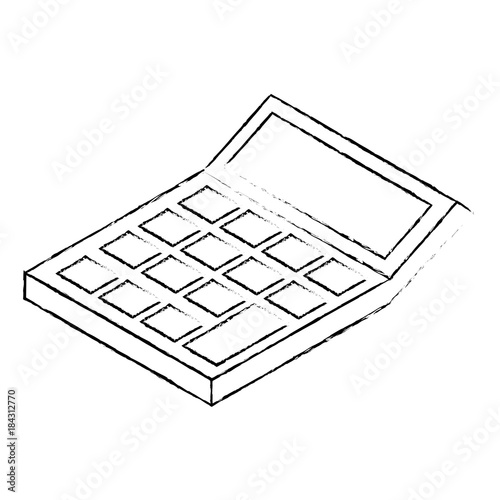 isometric calculator math financial economy object vector illustration sketck photo