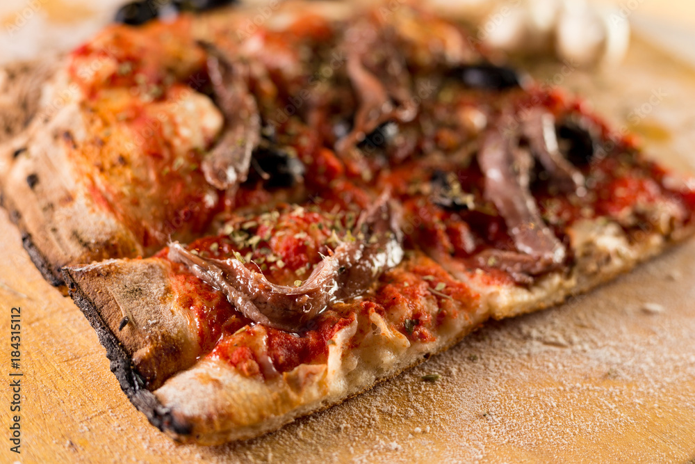 Marinara Pizza with fillet of anchovies Marinara Pizza with fillet of anchovies