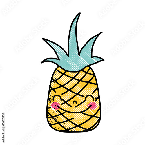 grated cute pineapple kawaii happy fruit