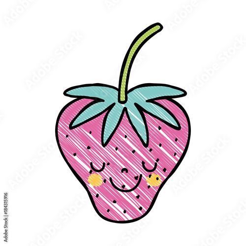 grated happy strawberry fruit tender kawaii