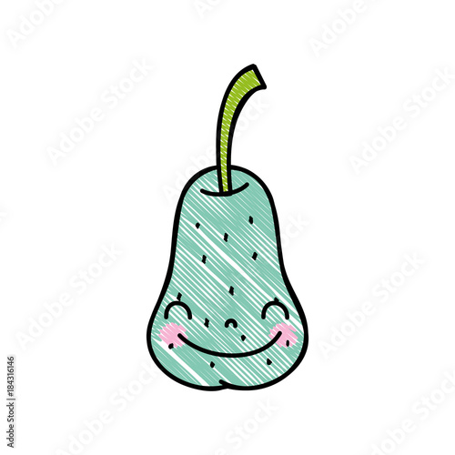 grated cute pear kawaii happy fruit