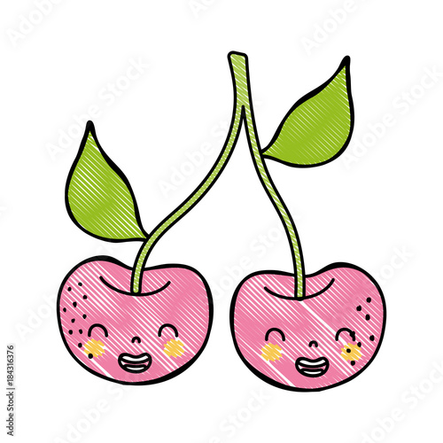 grated cute cherrys kawaii smile fruit