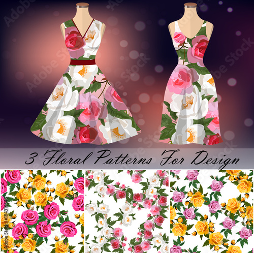 Dress with an trendy rose design