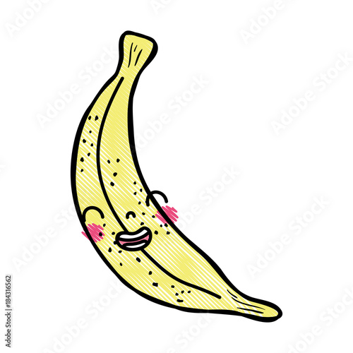 grated cute banana kawaii smile fruit