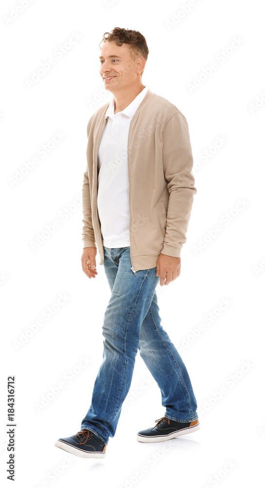 Handsome mature man, isolated on white Handsome mature man, isolated on white