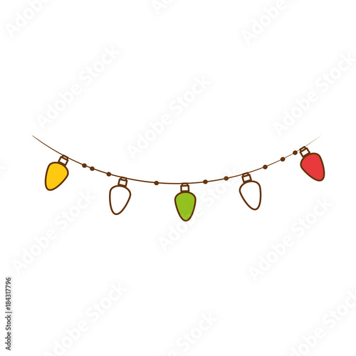 garlands with christmas lights icon