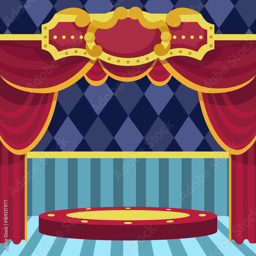 poster for the show. circus. theater. scene. vector cartoon illustration.