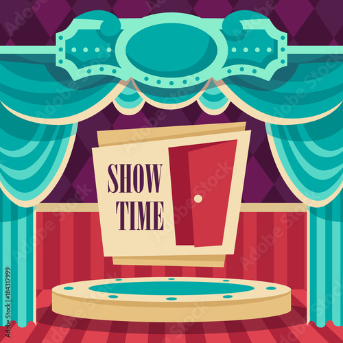 poster for the show. circus. scene. vector illustration.