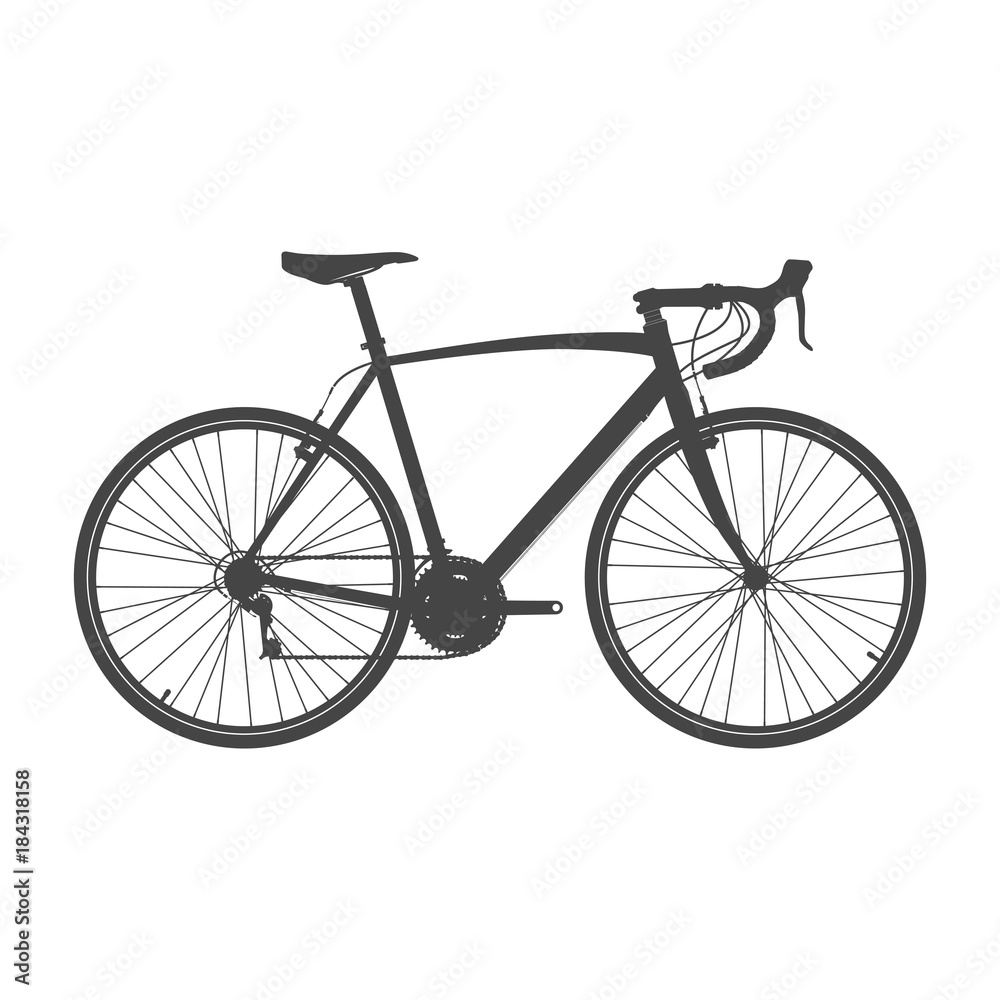 Road Racing Bike Silhouette. Vector Illustration