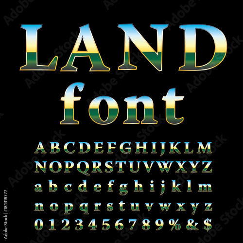 land gold letters